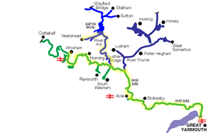 Map of Northern Broads rivers